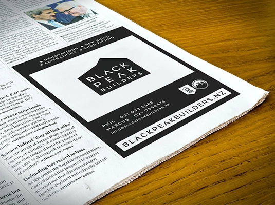Black Peak Builders advertising